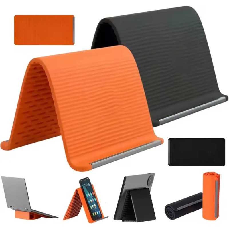 Tablet Stand Adjustable - Flexibler, faltbarer Silikon-Handyhalter, tragbarer, verstellbarer Multi-Winkel-Desktop-Ständer