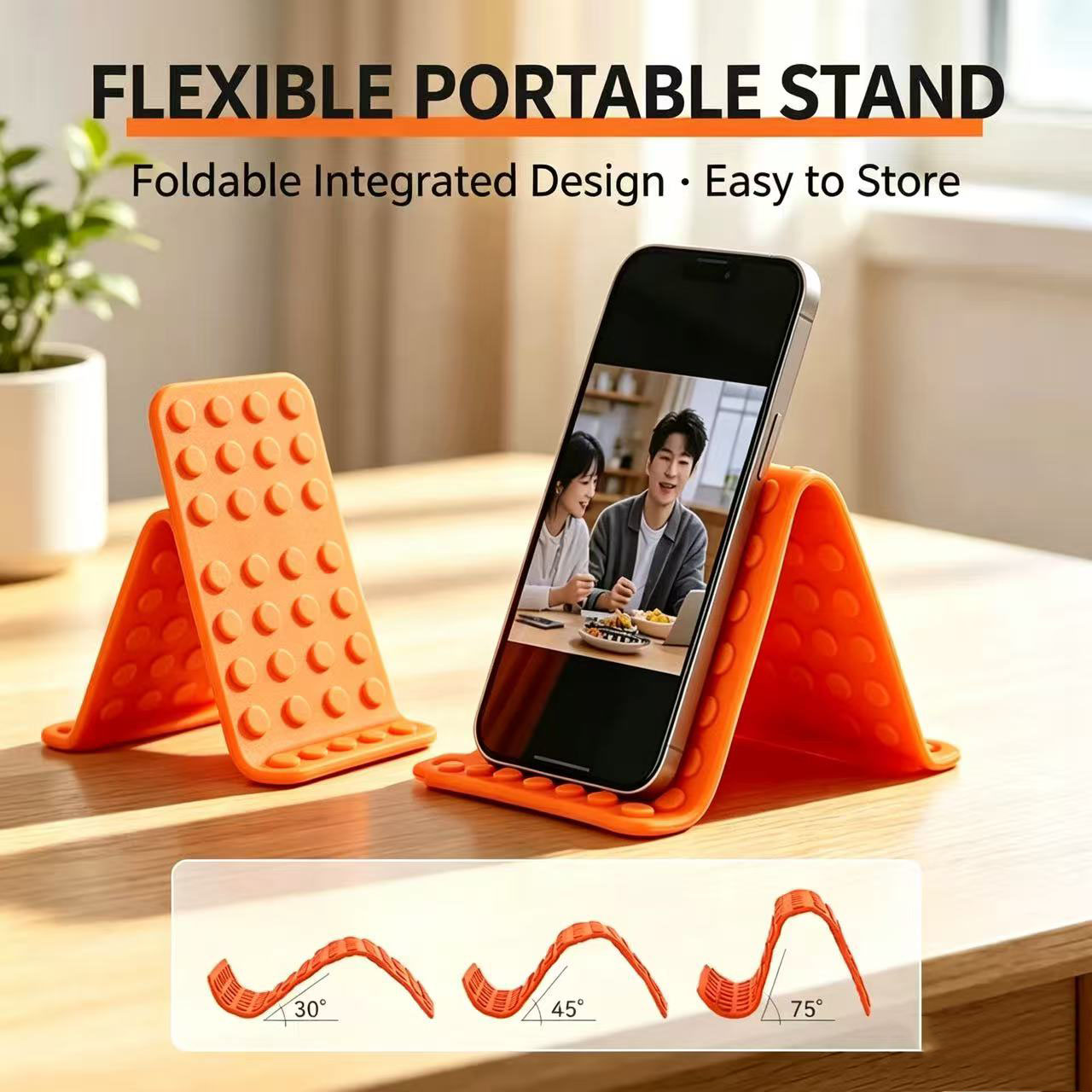 Tablet Stand Adjustable - Tragbarer Universeller Telefonständer Winkelverstellbarer Silikon-Desktop-Tablet-Laptop-Halter Faltbare
