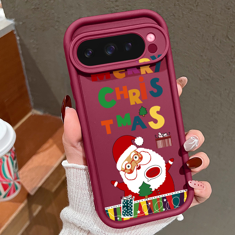Google Pixel 9 Pro - Weiche Schutzhülle mit Weihnachtsmann-Motiv für Google