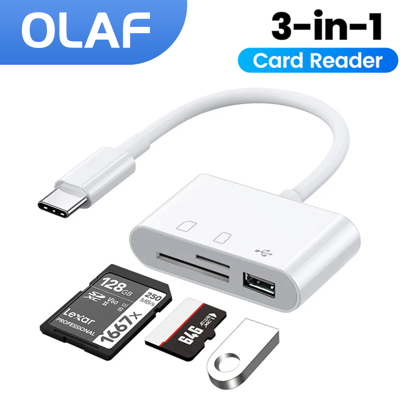 Microsd Card Tablet - 3-in-1 Typ-C-Kartenleser OTG SD TF USB-Speicherkartenleser