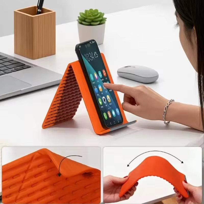 Tablet Stand Adjustable - Verstellbarer, flexibler, zusammenklappbarer Silikon-Handyhalter mit mehreren