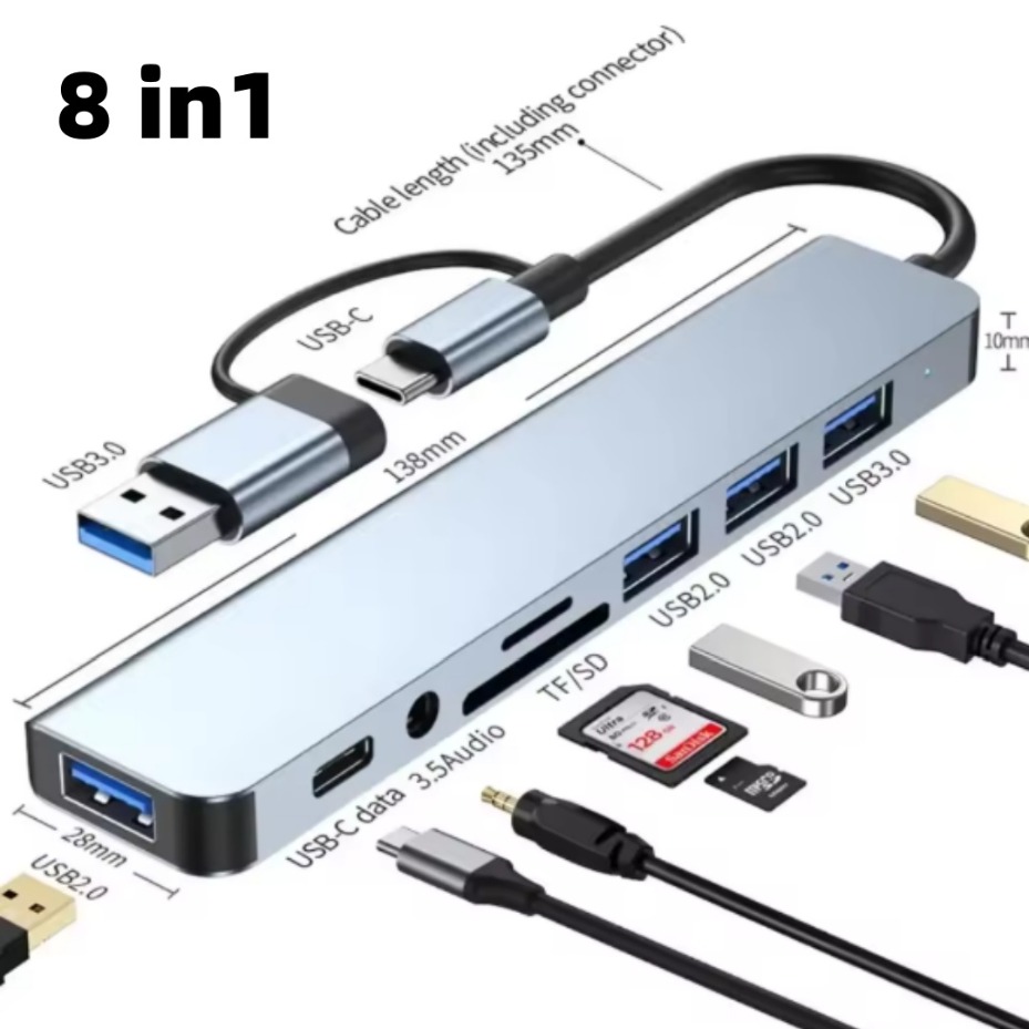 5/7/8 in 1 USB-C Hub mit 3.0 S – Microsd Card Tablet Bewertung und Preis