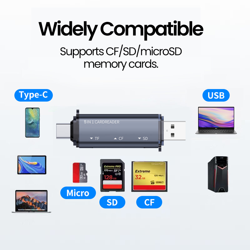 5 IN 1 USB-Kartenleser Typ C M – Microsd Card Tablet Bewertung und Preis