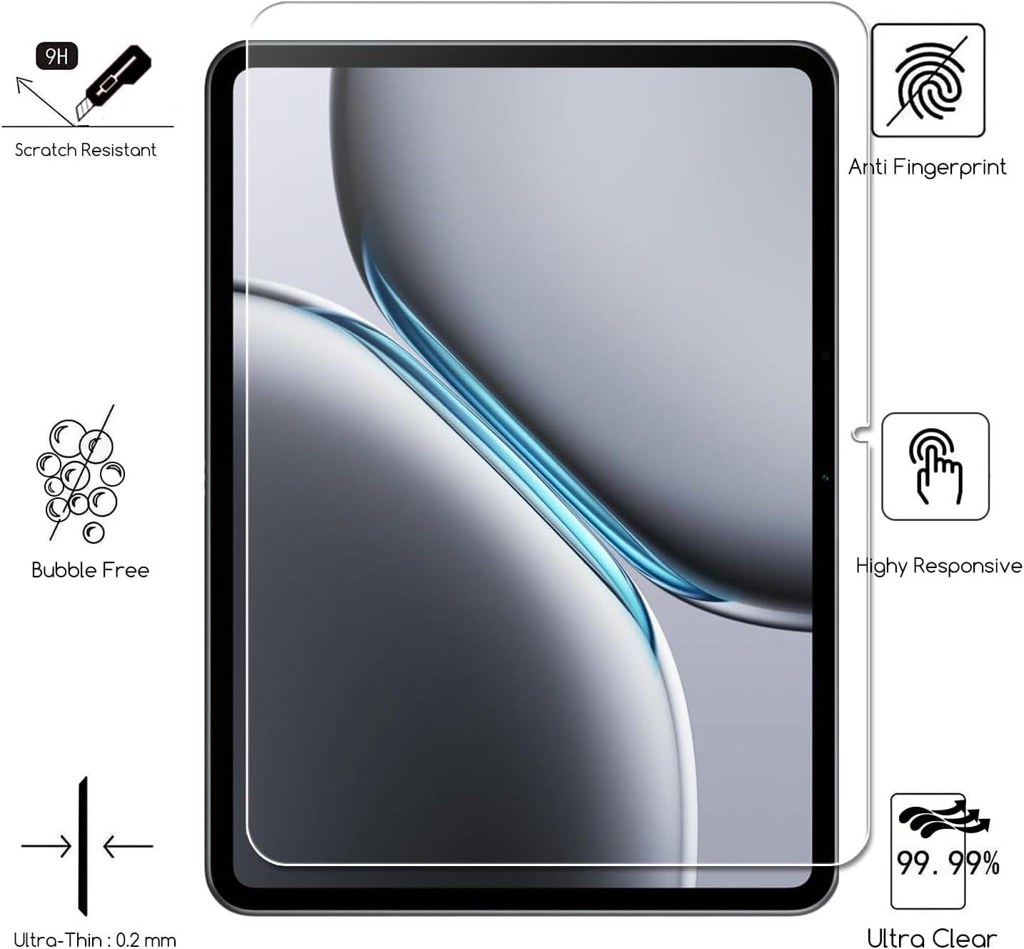 1 Stück 9H gehärtetes Glas Dis – Oneplus Tablet Accessories Bewertung und Preis